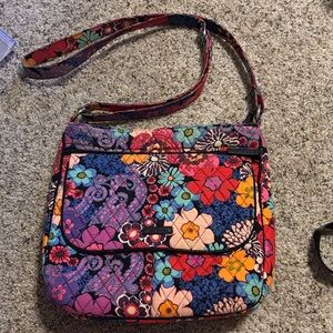 Vera Bradley Floral Patchwork Crossbody in Purple, Pink, Blue, Yellow